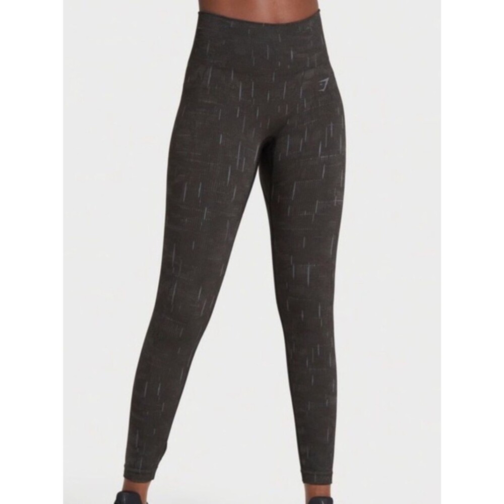 Gymshark Illumination Seamless Leggings Black Textured Active Workout Size S